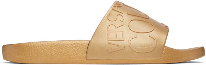 Versace Jeans Couture Gold Logo Slides