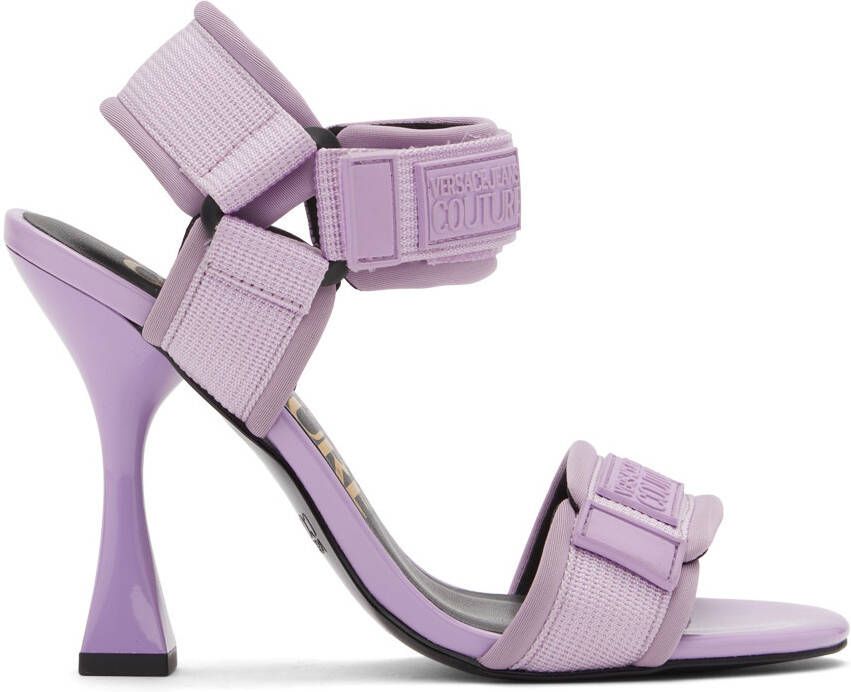 Versace Jeans Couture Purple Flair Heeled Sandals - Picture 5