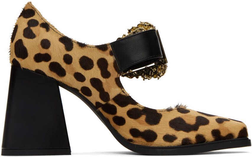 Versace Jeans Couture Tan Alicia Mary Jane Heels - Picture 5