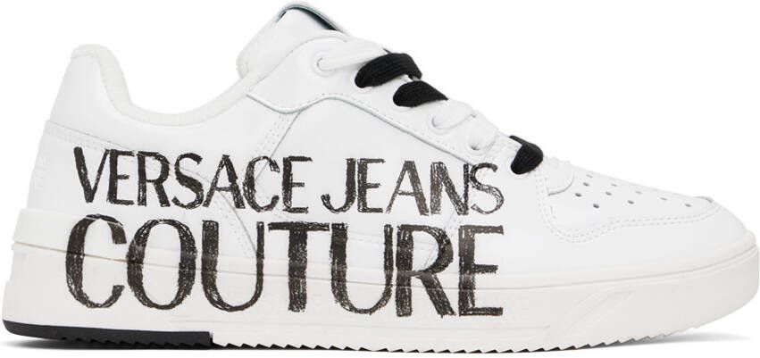 Versace Jeans Couture White & Black Printed Sneakers - Picture 5