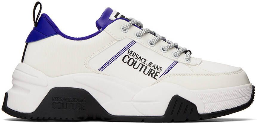 Versace Jeans Couture White & Blue Stargaze Sneakers - Picture 4