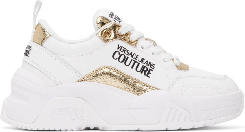 Versace Jeans Couture White & Gold Stargaze Sneakers - Picture 5