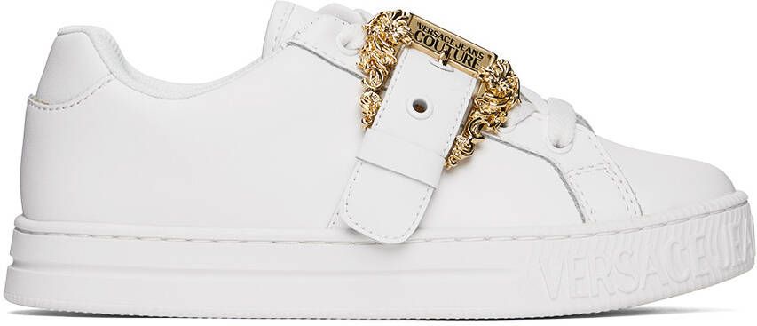 Versace Jeans Couture White Baroque Buckle Sneakers - Picture 5