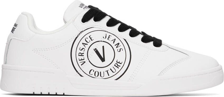 Versace Jeans Couture White Brooklyn V-Emblem Sneakers - Picture 5