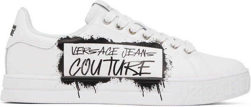Versace Jeans Couture White Court 88 Graffiti Sneakers - Picture 5
