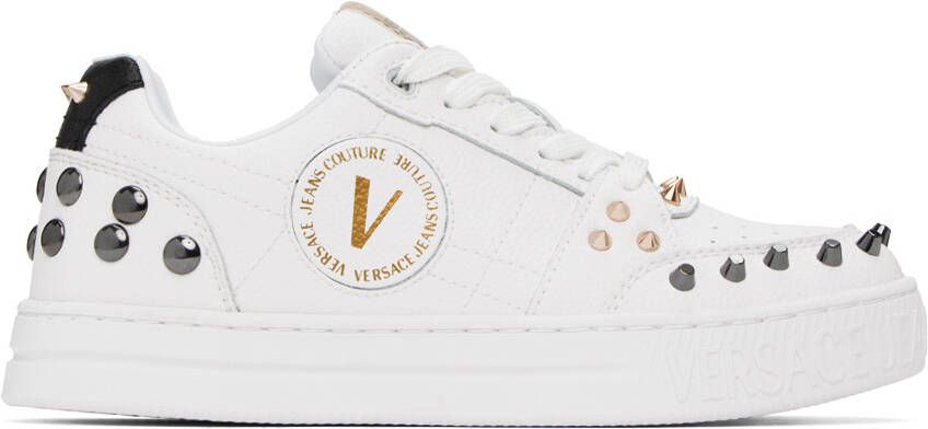Versace Jeans Couture White Court 88 Spiked Sneakers - Picture 5