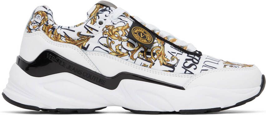 Versace Jeans Couture White Wave Logo Couture Sneakers