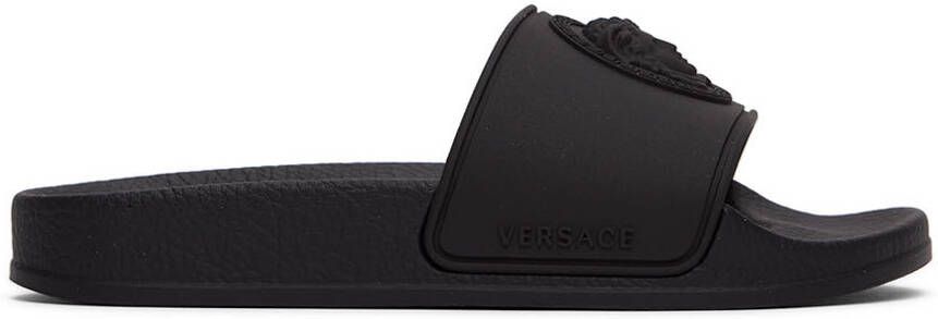 Versace Kids Black Medusa Pool Slides
