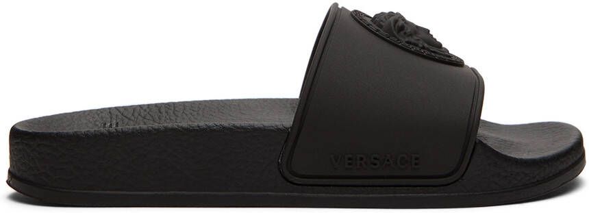 Versace Kids Black Rubber Medusa Slides