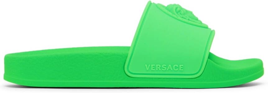Versace Kids Green Medusa Slides