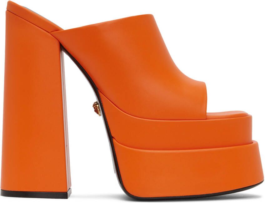 Versace Orange Aevitas Platform Heels - Picture 5