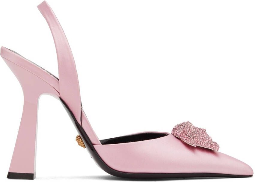 Versace Pink 'La Medusa' Slingback Heels - Picture 5