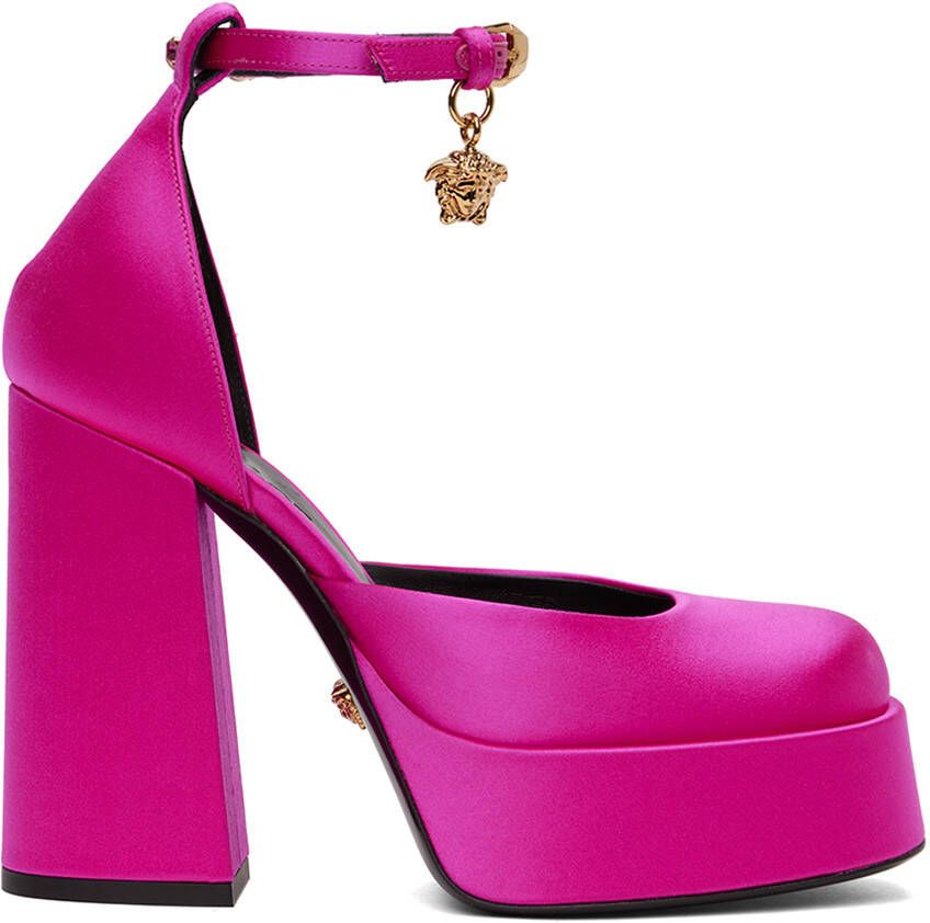 Versace Pink Medusa Aevitas Platform Heels - Picture 5