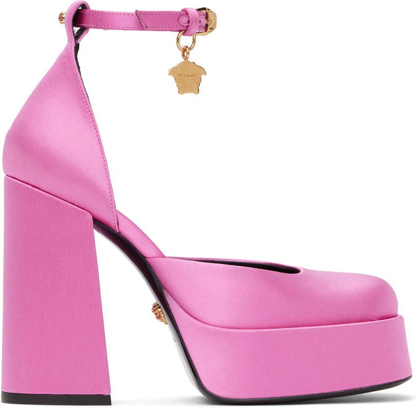 Versace Pink Medusa Aevitas Platform Heels - Picture 5