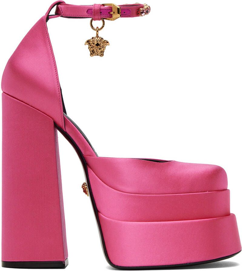 Versace Pink Medusa Aevitas Platform Heels - Picture 3