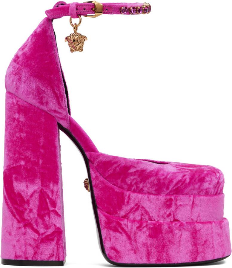 Versace Pink Medusa Aevitas Platform Pumps - Picture 5