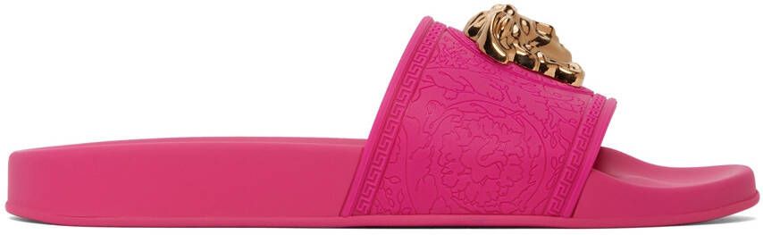 Versace Pink Medusa Slides - Picture 5