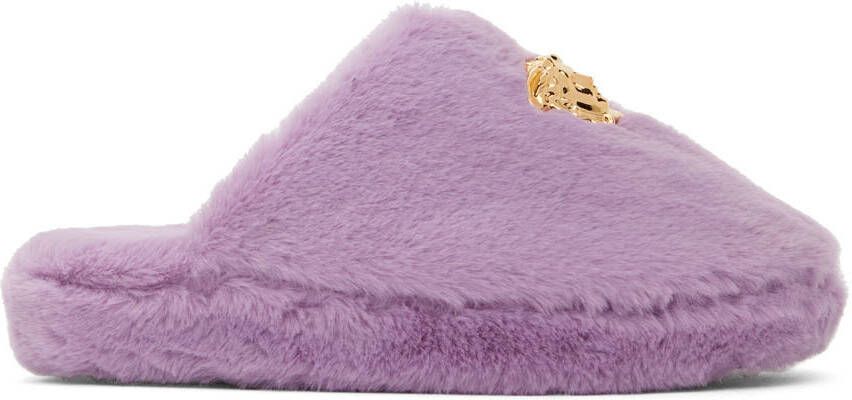 Versace Purple 'La Medusa' Slippers - Picture 5