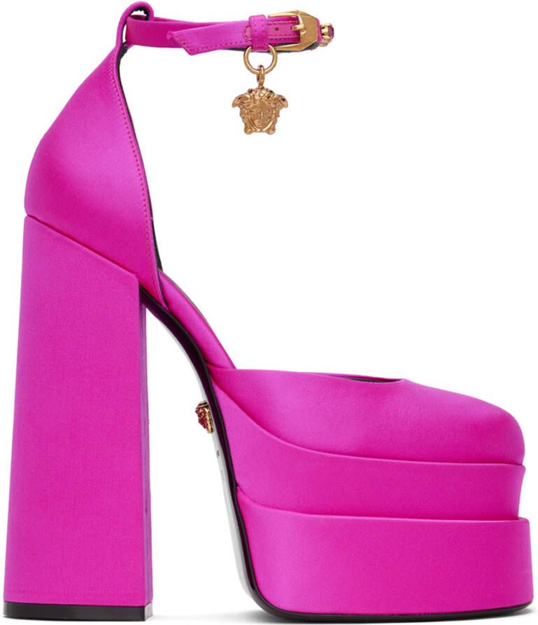 Versace Purple Medusa Aevitas Platform Heels - Picture 5