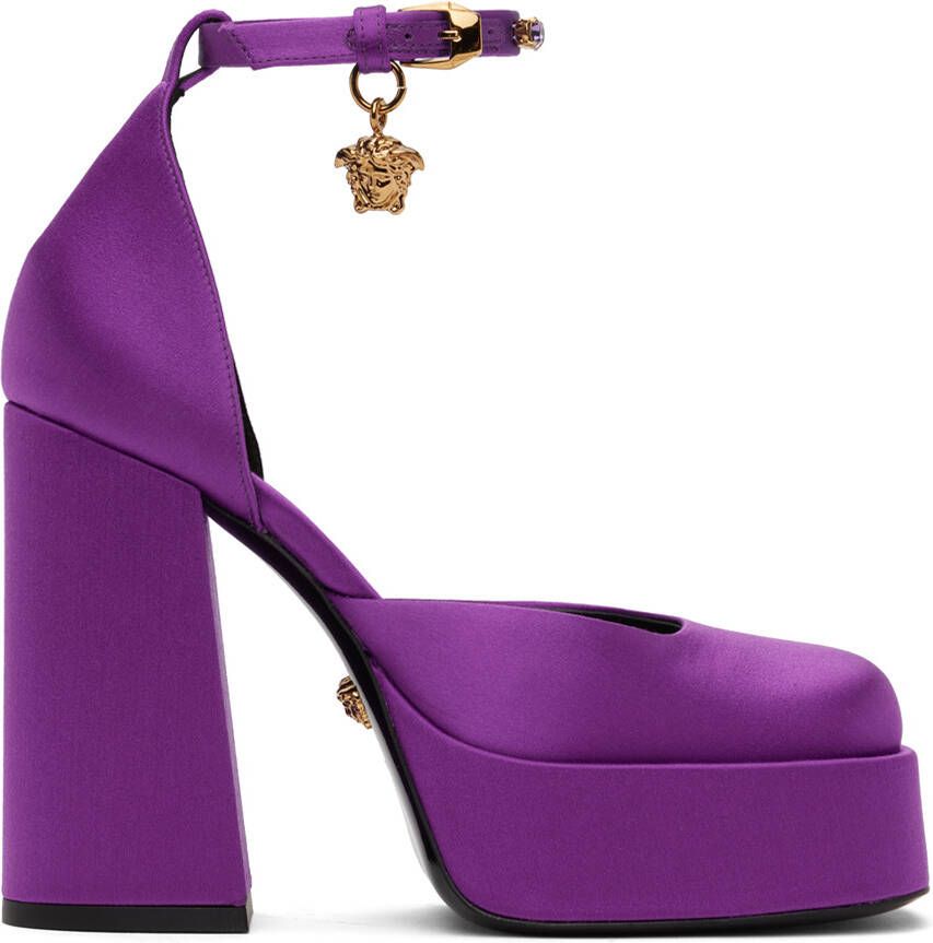 Versace Purple Medusa Aevitas Platform Heels - Picture 5