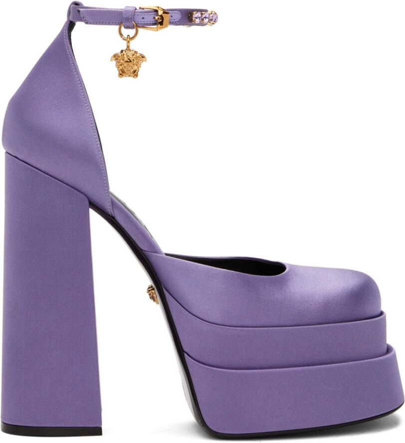 Versace Purple Medusa Aevitas Platform Heels - Picture 4