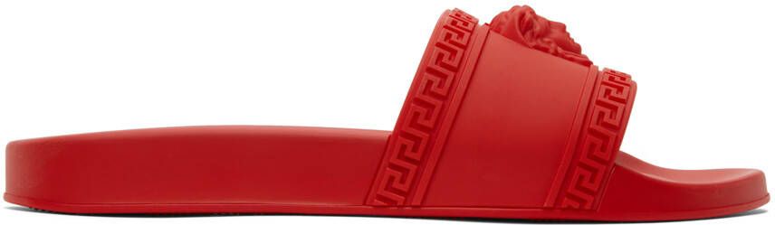 Versace Red Palazzo Pool Slides - Picture 5