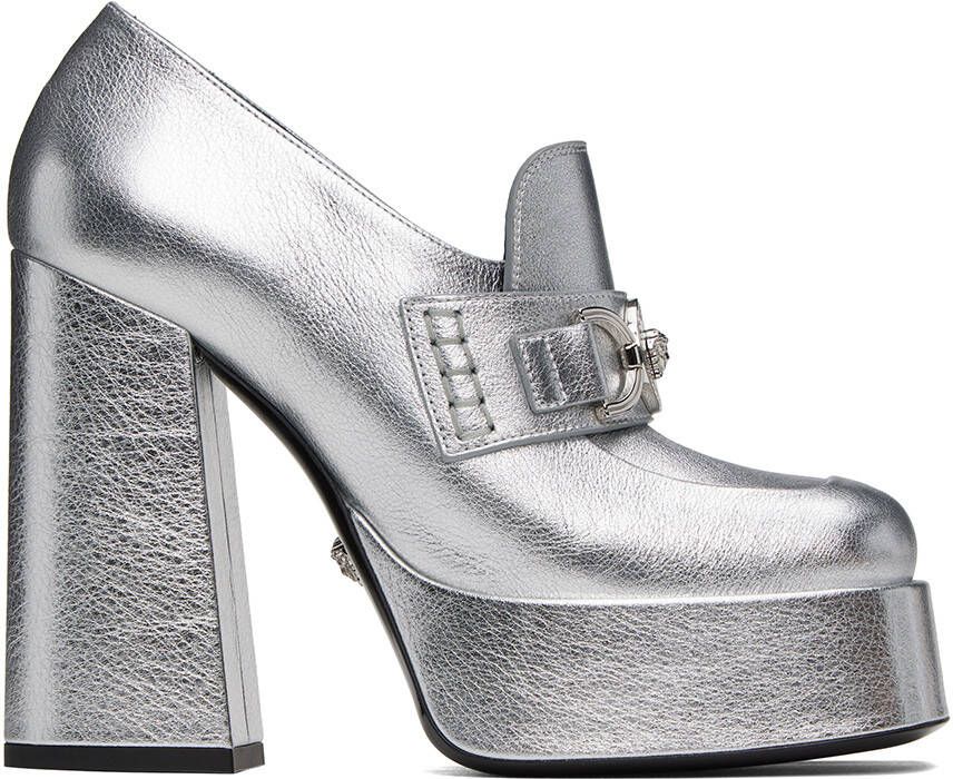 Versace Silver '95 Medusa Platform Pumps - Picture 4