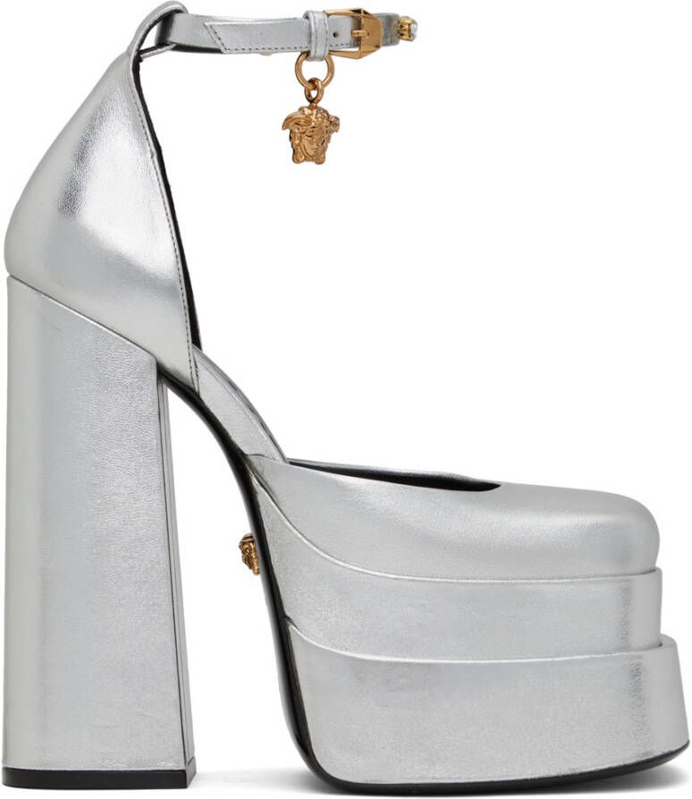 Versace Silver Medusa Aevitas Heels