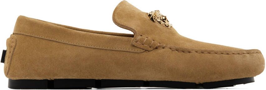 Versace Tan 'La Medusa' Loafers - Picture 4