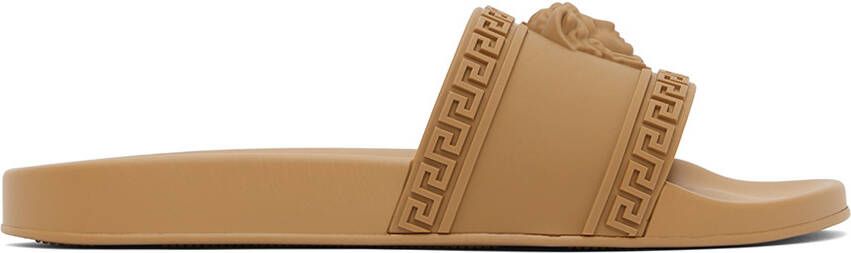 Versace Tan Palazzo Slides