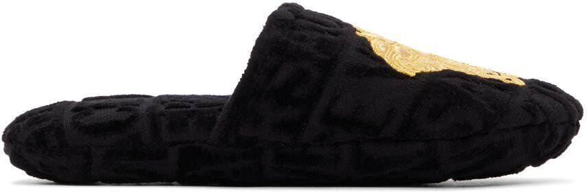 Versace Underwear Black & Gold I Love Barocco Slippers - Picture 6