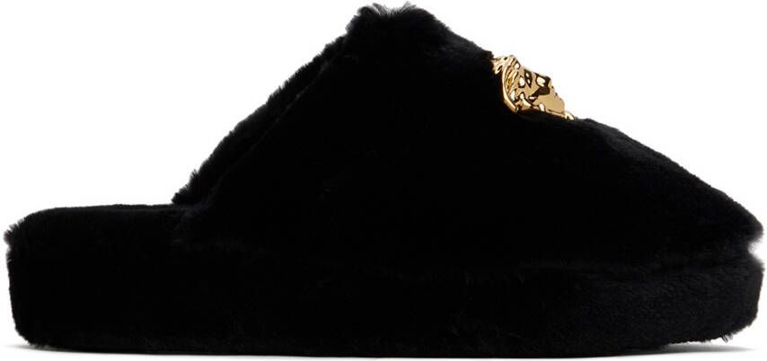 Versace Underwear Black 'La Medusa' Slippers - Picture 4