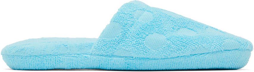 Versace Underwear Blue Polka Dot Slippers - Picture 5