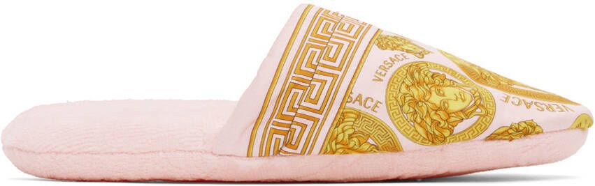 Versace Underwear Pink Baroque Slippers - Picture 5