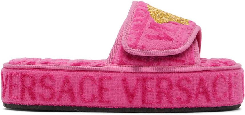 Versace Underwear Pink Medusa Platform Slippers - Picture 5