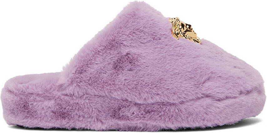Versace Underwear Purple Medusa Slippers - Picture 5