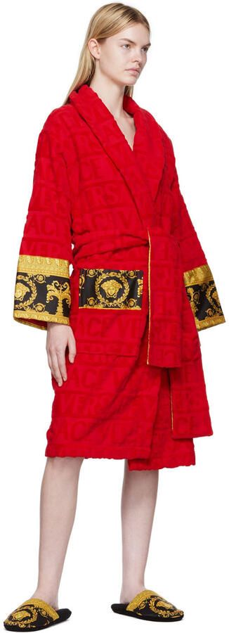 Versace Underwear Black Baroque Slippers