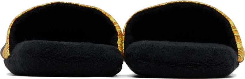 Versace Underwear Black Baroque Slippers - Picture 2