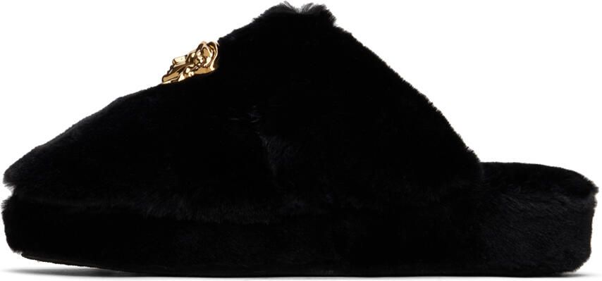 Versace Underwear Black 'La Medusa' Slippers - Picture 3
