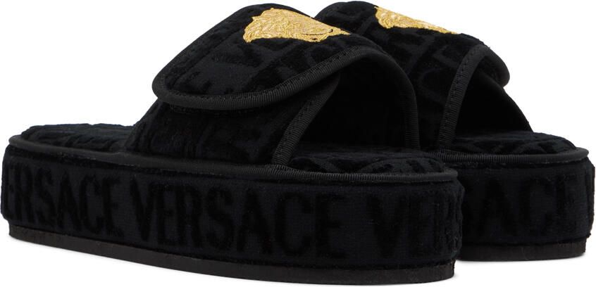 Versace Underwear Black Medusa Slippers - Picture 2