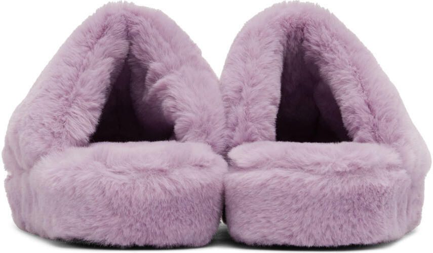 Versace Underwear Purple Faux-Fur 'La Medusa' Slippers