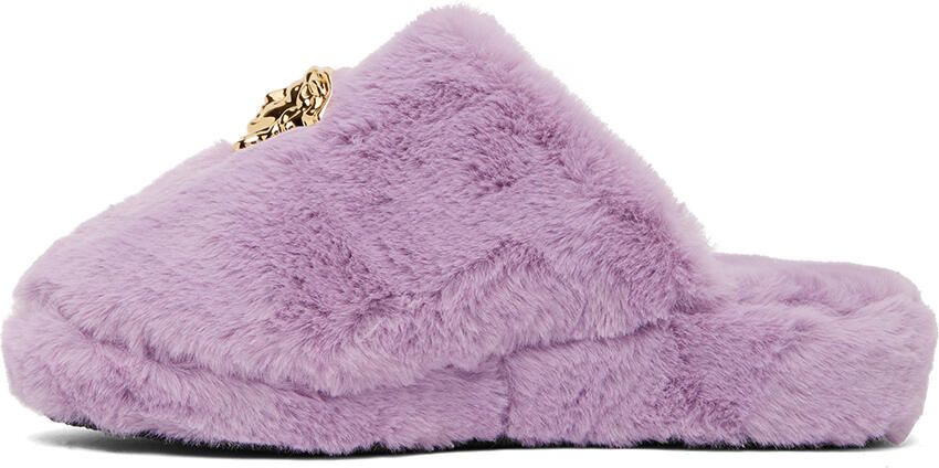 Versace Underwear Purple Medusa Slippers - Picture 3