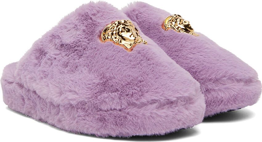 Versace Underwear Purple Medusa Slippers - Picture 2