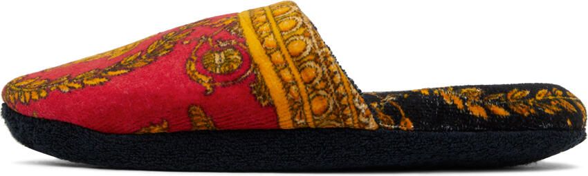 Versace Underwear Red Baroque Slippers