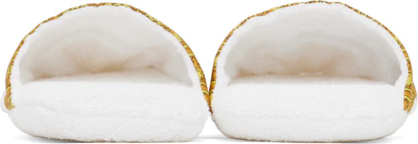 Versace Underwear White Baroque Slippers - Picture 3