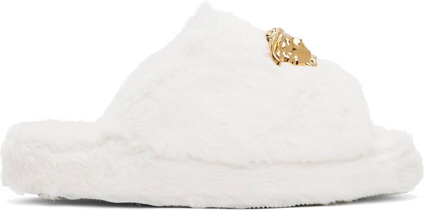 Versace Underwear White 'La Medusa' Slippers - Picture 4