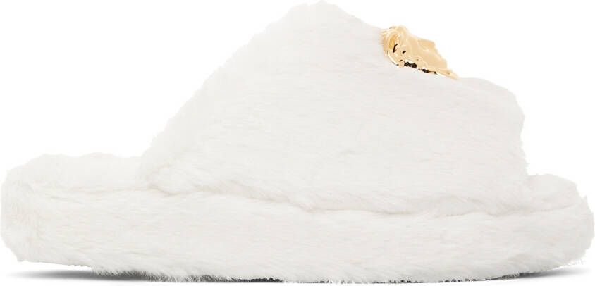 Versace Underwear White 'La Medusa' Slippers - Picture 5