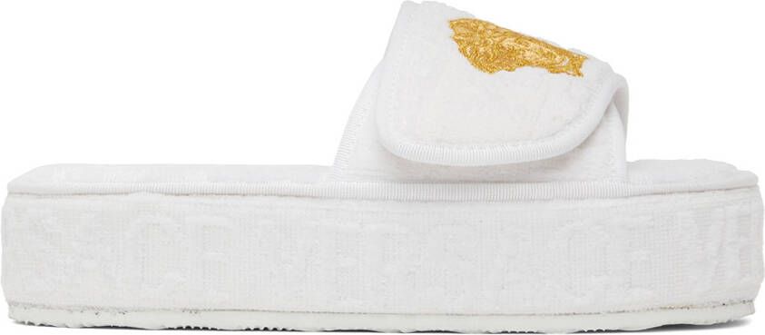 Versace Underwear White Medusa Platform Slippers - Picture 5