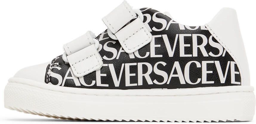 Versace Baby Black & White Allover Sneakers - Picture 3