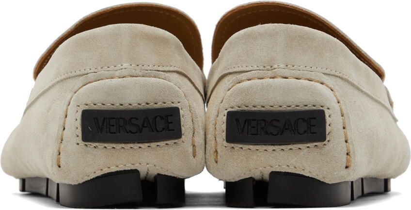 Versace Beige Suede Loafers